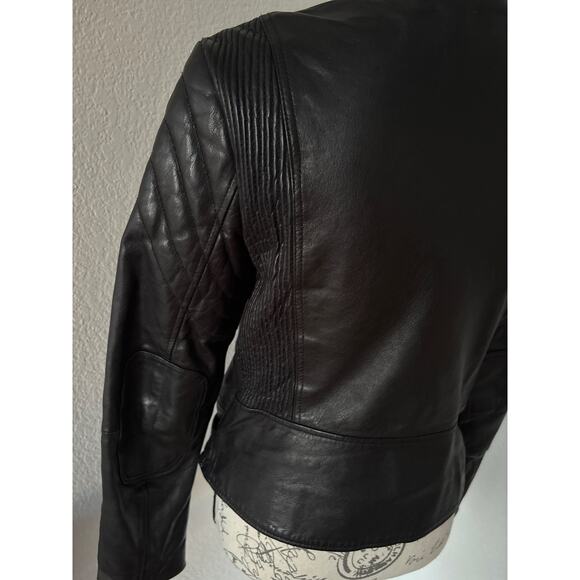 B61 ALLSAINTS Martell Biker Leather Jacket Womens 8 Grunge Chic Goth Rock Punk - Picture 7 of 12